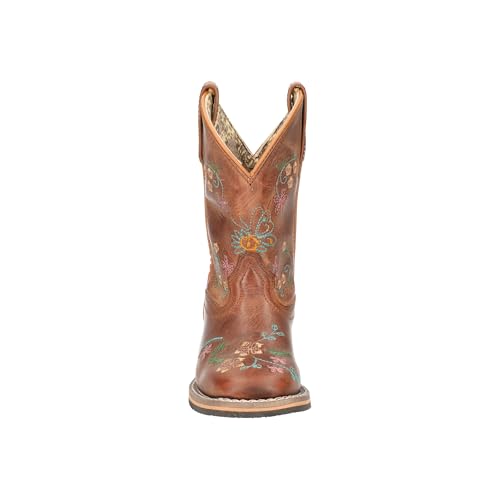 Image of Smoky Children's Kid's Floralie Brown Leather Western Cowboy Boot