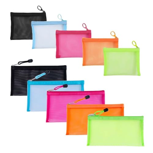 5 Pack Small Zipper Pouch for Purse & 5 Pack Mesh Pencil Pouches Mini Zipper Pouch Bags for Purse Organizer Pouches Small Travel Toiletry Pouch Bag Diaper Bag