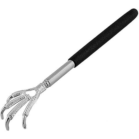 ASPIRE UK -Eagle Claw Back Scratcher Metal Telescopic Extendable Massager Portable in Black Cover