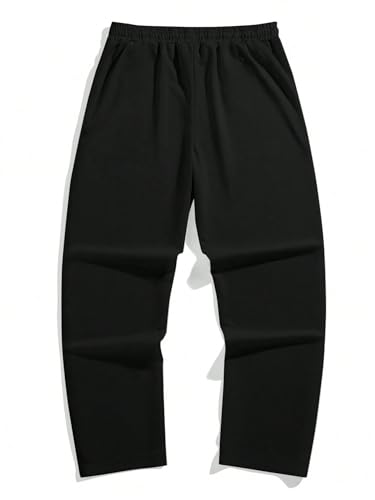 ZAFUL Mens Wide Leg Sweatpants Casual Straight Baggy Drawstring Open Bottom Loose Fit Workout Jogger Track Pants with Pockets4