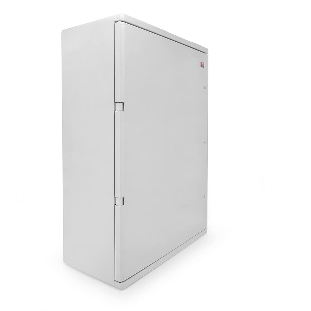 Armario de distribución ABS con cerradura puerta con junta perimetral 600 x 800 x 260 cm, carcasa industrial IP65 con placa de montaje galvanizada