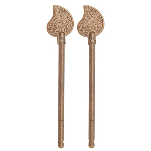 2 Pezzi Perno di Chiusura in Ottone per Anta di Armadio con Meccanismo a Scatto Forma Foglia 11 cm Stile Vintage per Mobile Porta
