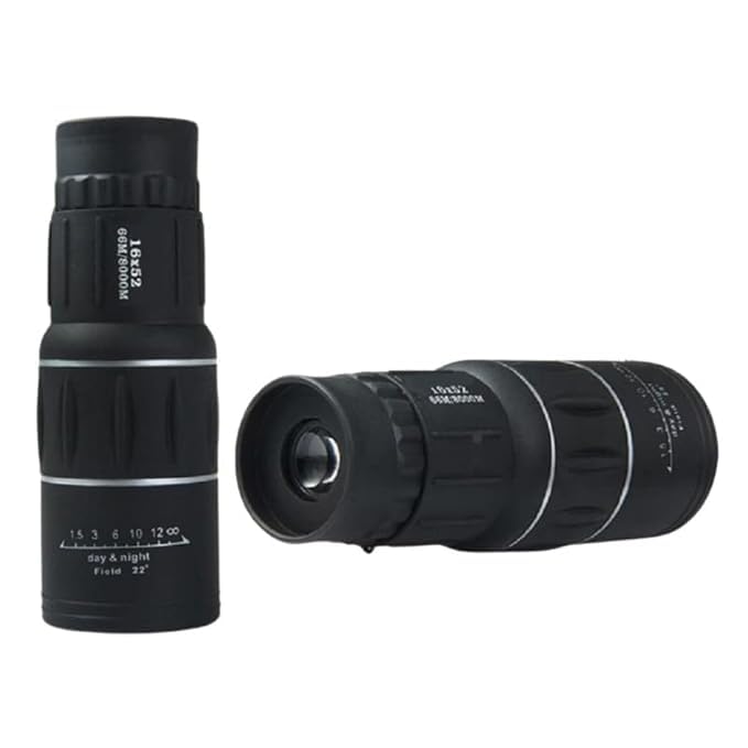 AATMNIVEDI 16 X 52 Dual Focus Zoom Optic Lens Armoring Monocular Telescope Outdoor Travel Binoculars for Bird Watching Monocular (52 mm, Black)