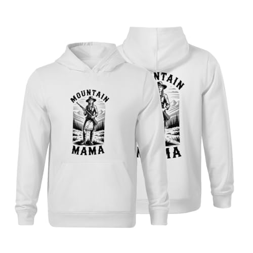 Kids Retro Mountain Mama Boys Girls Lightweight Kangaroo Pocket Fleece Hoodies