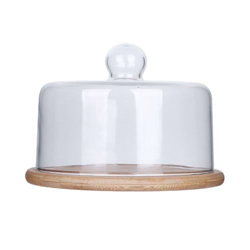tangcheng ケーキスタンド ケーキ台 ケーキボックス ケーキカバー ケーキケース 透明ガラス 蓋付き お菓子ボックス 貯蔵容器 保存カバー デザート展示台 おしゃれ 北欧風 結婚式 お茶会 パーティー 誕生日会 宴会テーブル パーティー用 (21c