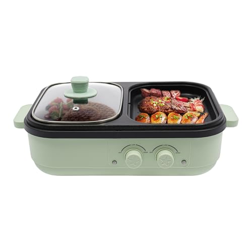 1300W Elektrogrill Hot Pot Grill, 2 in 1 Elektro Kochtopf Elektrischer...
