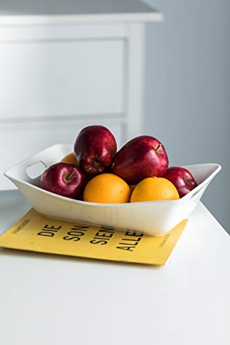 Yhosseun 1.5 Quarts Serving Bowl With Handles Set Rectangle Serving Platter Porcelain Bowl Set, 2 Pack White #TOP4