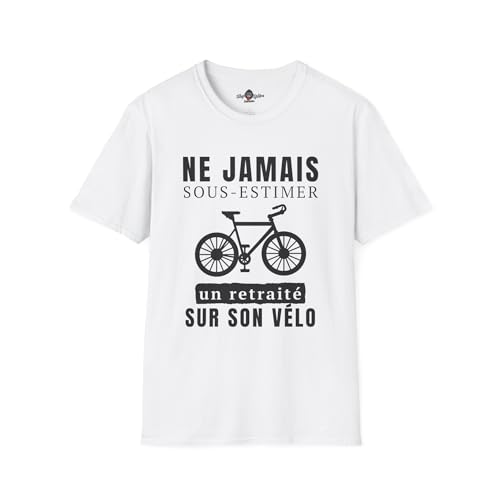 T-Shirt Cyclisme Retraité sur Son Vélo le cadeau idéal pour homme actif