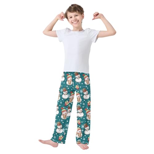 Cute Snowman Snowflake Candy Boys Pants for Kids Jogger Pants with Pockets S-XL2