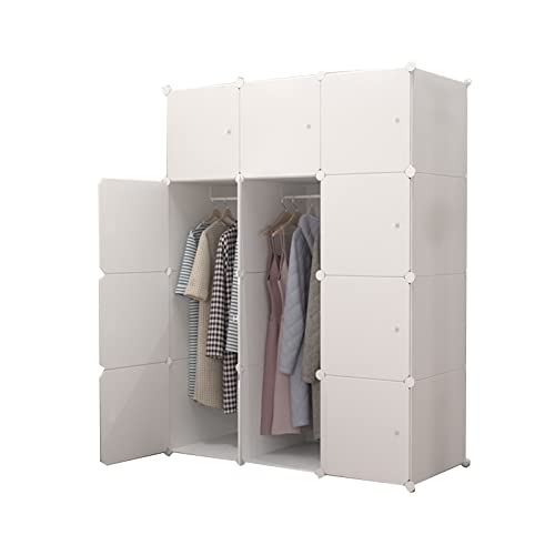 Armoire cube portable blanche 111x47x147cm pour vêtements - 2