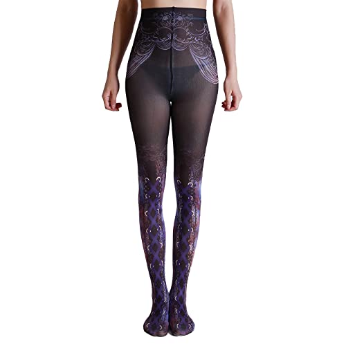 Image of Sahabowi Women Tights, Sheer High Waist Pantyhose, Vintage Control Top Stockings, Siwa 4