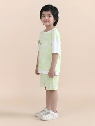 Image of POLKA TOTS 100% Pure Cotton T-Shirt and Shorts Combo For Boys | Summer Dress & Beach Wear for Boys and Toddlers | Breathable Premium Fabric Co-Ord Set Kids | Relaxed Fit Casual Summer Outfit for Kids