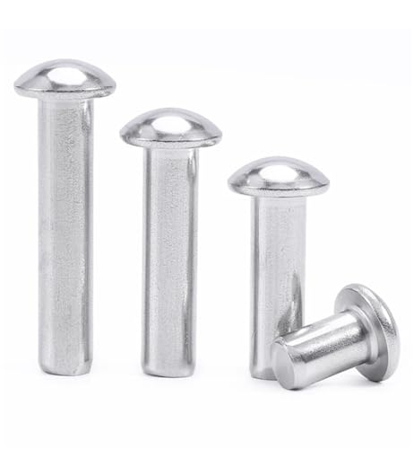 M8x25 (10pcs) Length Solid Steel Round Head Rivet, Annealed,304 Stainless Steel