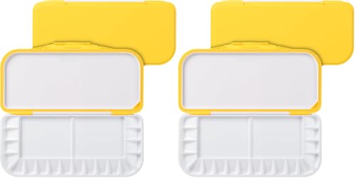 Image of Mr. Pen- Airtight Watercolor Palette with Lid, 18 Wells & 2 Mixing Areas (Pack of 2)