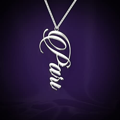 Image of Pari Cursive Gold & Silver Name Pendant Necklace, Best Jewelry Gift for Girls.