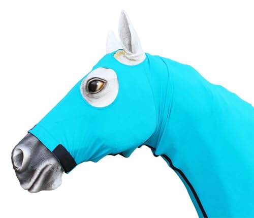 Image of Medium Horse Comfort Stretch Spandex Neck Hood Mane Turquoise 521MW04TR