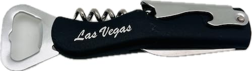 Décapsuleur Las Vegas noir en alliage robuste au design épuré