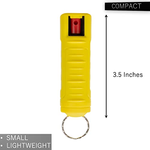 Police Magnum Keychain Pepper Spray Self Defense Belt Clip Holder- Tactical Safety Key Chains For Women & Men- Made In The Usa- 2 Pack Yellow Inj #TOP3