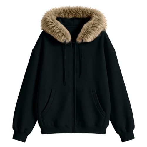 Women's Fleece Hoodie Women Zippered Pockets Full Zip Fall Sweatshirts 2026 - image 4