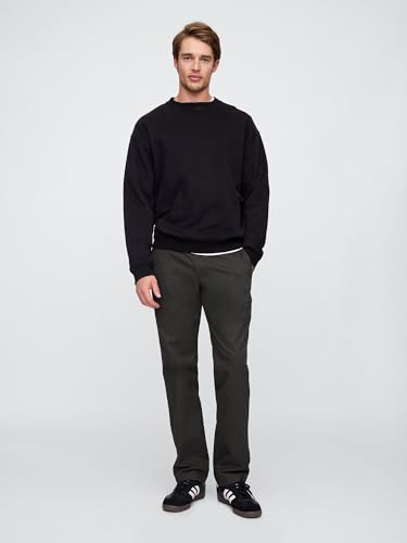 Image of Gap Men Solid Straight Fit Full Length Trousers