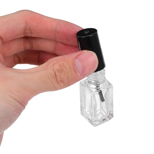 Botellas de vidrio transparentes para uñas Hemobllo, pack de 20 piezas rectangulares de 5 ml 4