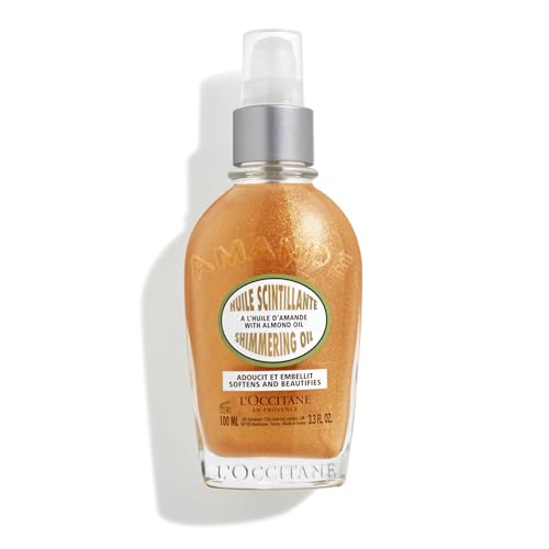 L'Occitane Almond Body Oil, Moisturizes, Nourishes, Hydrates, Softens Dry Skin, Absorbs Fast, Lightweight, Non-Greasy, Luxurious Post-Shower Skincare