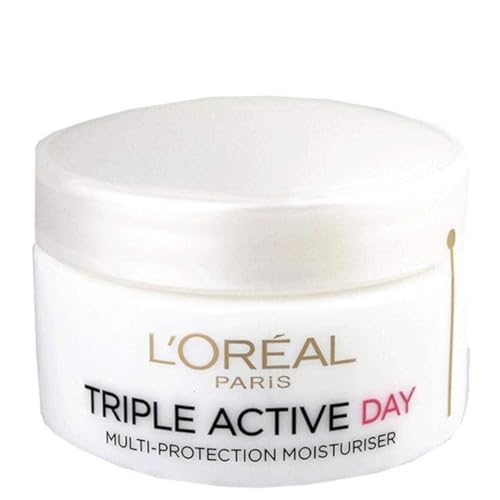 L'Oreal Skin Expert L'Oreal Paris Triple Active Day Moisturiser Dry and Sensitive Skin 50 ml, mix, (Pack of 1) - Image 3
