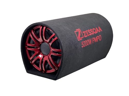 Image of 10 Inch D-Shaped Car Bass Tube | Built-in Amplifier | Dual Voice Coil | Plug & Play | Red