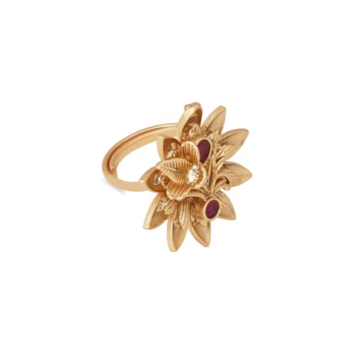 Image of I Jewels Gold Plated Traditional Design Comfort Fit Adjustable Finger Ring For Women