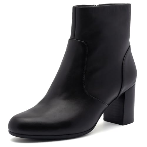 ABEO Tempo Ankle Booties for Women | Fall Boots for Women | Water Resistant Leather | Built-In Orthotic Insole