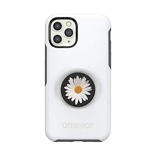 Otter + Pop for iPhone 11 Pro: OtterBox Symmetry Series Case with PopSockets Swappable PopTop - Polar Vortex and White Daisy