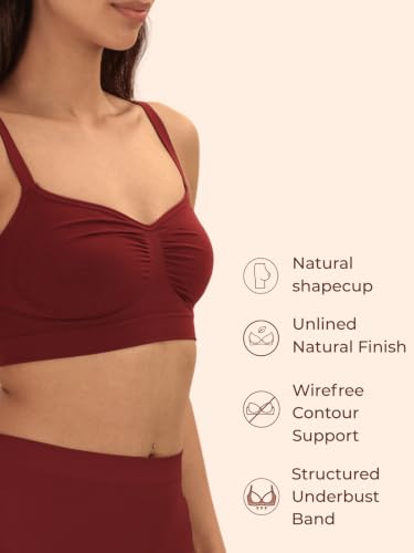 Image of UNDERNEAT Women Wireless Shaping Bra with Adjustable Straps | Gentle Lift and Seamless Fit | Non-Padded Bra for Women | Breathable Fabric for All Day Comfortable Wear
