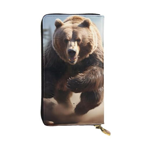 Portefeuille long en cuir avec motif ours, le cadeau élégant pour femme