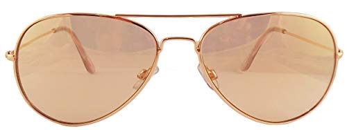 Rose Gold Aviator Sunglasses - Pink Tinted Lens - Metal Frame Retro Style for Men or Women - UV400 Protection4