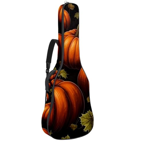 Housse guitare acoustique 104 cm imperméable tissu Oxford citrouille d'Halloween double bandoulière
