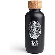 Smartshake EcoBottle 650 Black Water Bottle 22 oz Reusable BPA Free Sports Eco Water Bottle, Lightweight Leakproof Small Gym Flask Dishwasher Safe, Anchor