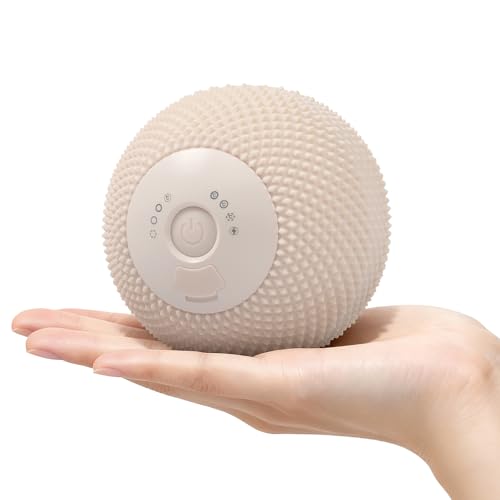 YIXIUTEN Heating Vibrating Massage Ball with 7 Modes & Memory Function for Myofascial Release Deep Tissue and Trigger Point Muscle Therapy - Targets Back Hip Leg Neck & Foot (Beige)