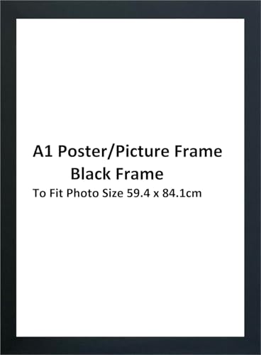 Black colour A1 Size Photo Frame - A1(59.4x84.1) cm Poster Frame Wall Mount with both Landscape and Portrait Display
