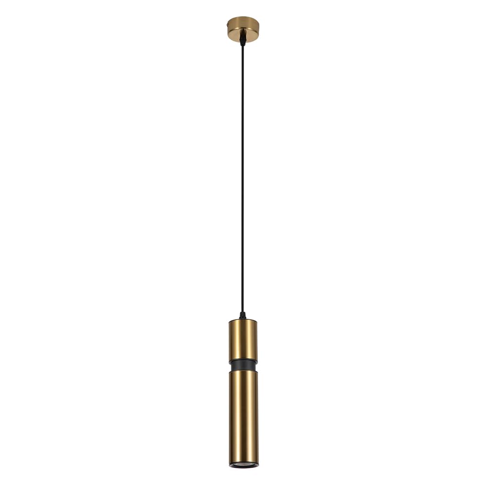 Lámpara colgante de techo para bombilla LED, metal en acabado cobre, luz interior para pasillo, salón y cocina