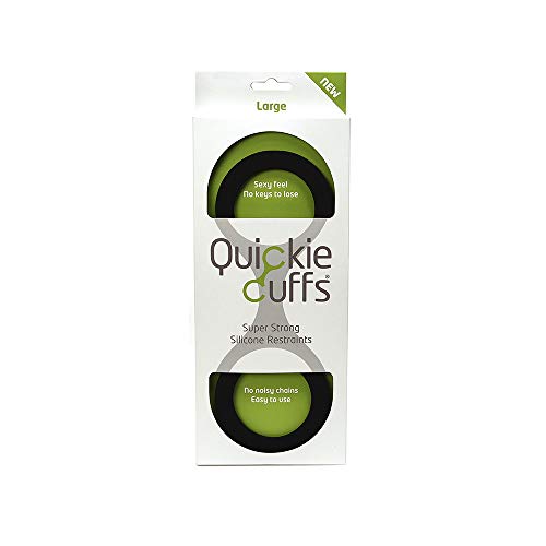 Image of Quickie Cuffs, Flexible Strong Silicone Handcuffs Wrist and Ankle Restraint Toy for Adults. Light, Portable, Soft and Comfortable Accessories, Perfect for Couples Bedroom Roleplay - Large Black