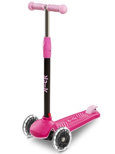 Kick Kickboard Patinete para niños a partir de 2 y 3 años, con ruedas LED y altura ajustable, para niños de 3 a 7 años (rosa)