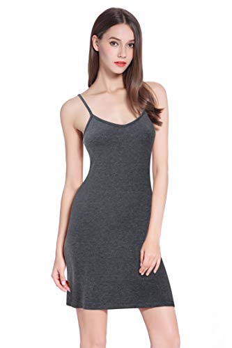 Image of Coreal Women's Modal Spaghetti Strap Slip Under Dress Stretchy Layering