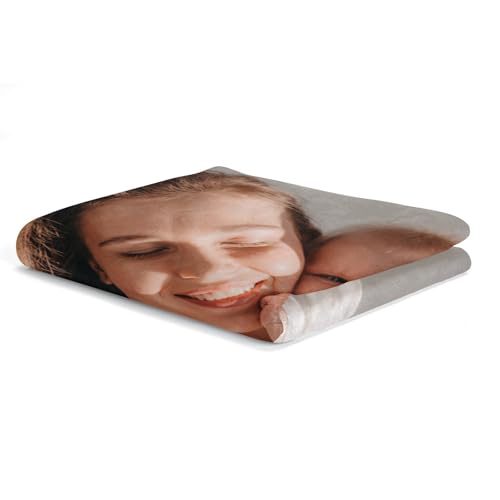 LNM Personalisierte Decke mit Foto, Personalisierte Decken, Personalisierte Foto Decke, Personalisierte Kuscheldecke, Personalisierte Muttertagsgeschenk für Mama