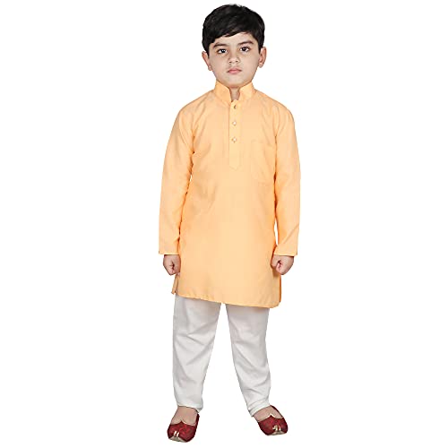 Image of SG YUVRAJ Raw Silk Kurta Set for Boys