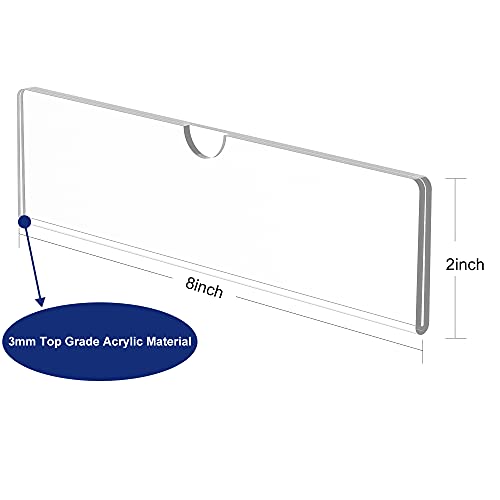 KOTEMON Acrylic Wall Name Plate Holder, Door Plate with Adhesive Tapes, Clear Sign Holder Frame, 2"x8", 5 Pack