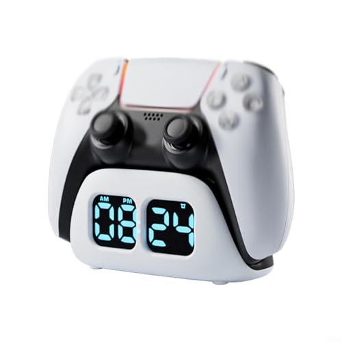Puupaa Fast Charging Base, For PS5 Controller with Digital Clock Display Fast Charging Stand Dock White