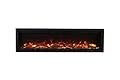 Amantii Symmetry Lumina Indoor Outdoor Built-in Smart Electric Fireplace with WiFi, Real Glass, Log Set Included (74)