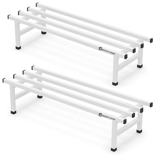 Image of Mighty Home Iron Plant Stand Set of 2, Durable Metal Rack for Indoor & Outdoor Decor, Heavy Duty, Rust-Resistant, Space-Saving Plant Holder for Home, Balcony & Garden, White