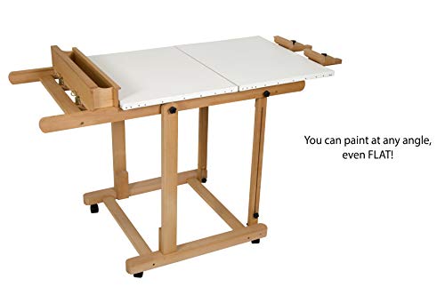 Creative Mark Saint Remy H Frame Artist Easel - Durable Design With Adjustable Angles And Wheels - Oiled Beechwood #TOP2