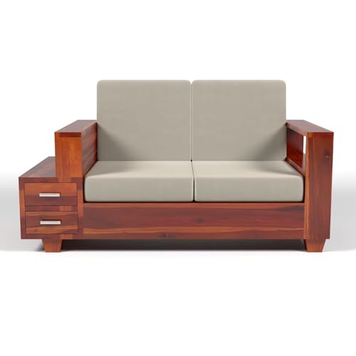 Image of Sheesham Solid Wood 7 Seater Sofa Set for Living Room(7 Seater) (Honey 3)